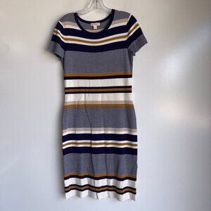 Brooks Brothers Red Fleece Striped Knit Dress Size Small